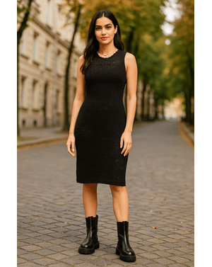 Rochie din bumbac cu model perforat 25MKF02219