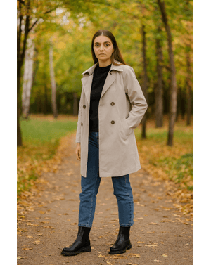 Pardesiu Shein cu nasturi si guler 24MAE13088