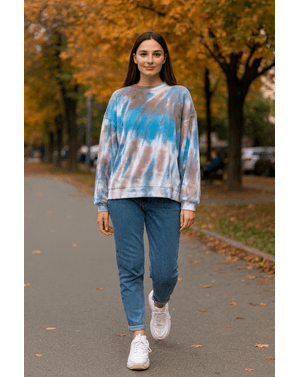 Bluza cu efect tie dye si fante laterale 23MAY14038