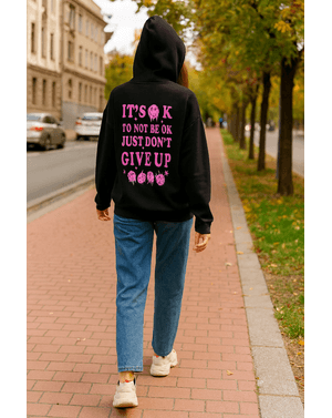 Hanorac Shein cu imprimeu motivational pe spate 24MAE36149