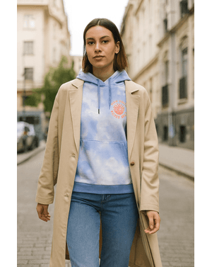 Hanorac calduros din bumbac organic cu efect tie dye 24KOSS4001