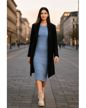 Rochie tricotata din bumbac 25MKF02218