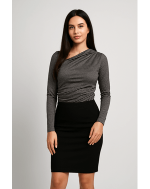 Bluza cu maneca lunga si aspect metalizat 25ALN20001