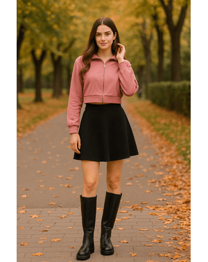 Jacheta sport crop din bumbac 25ALN02004
