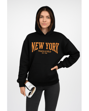 Hanorac Shein cu imprimeu si buzunar tip marsupiu 24MAE36181