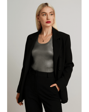 Top Shein cu decolteu la baza gatului 24MAE13025