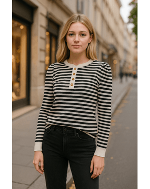 Bluza din bumbac cu dungi N241214001