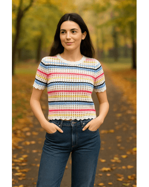 Pulover tricotat cu maneca scurta 25MKF02268