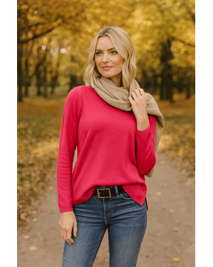 Pulover din bumbac cu fante laterale 25MKF02187