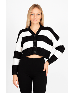 Cardigan cu nasturi si dungi 24MKF05045