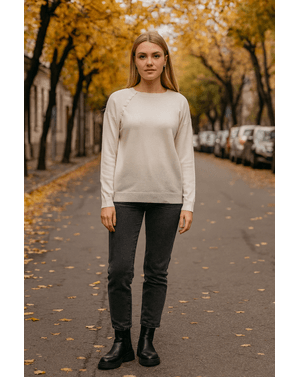 Pulover moale cu nasturi decorativi 25MKF02196