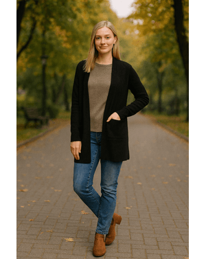 Cardigan tricotat cu buzunare 25MKF02163