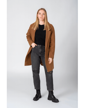 Jeans din bumbac cu talie inalta 23MAY12007