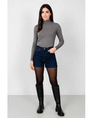 Pantaloni scurti Kenvelo din denim cu talie inalta23MON10002