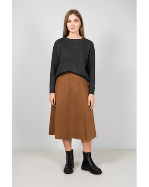 Bluza crop cu insertii metalizate si maneca lunga 23ITTH1018