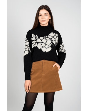 Pulover tricotat cu guler inalt 25MKF02010