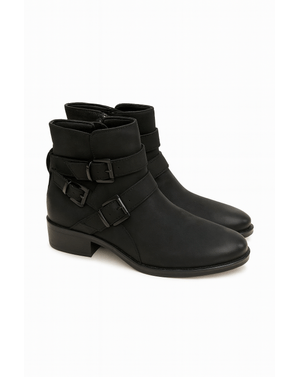 Ghete damă din piele naturală cu barete și catarame N250401004