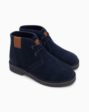 Ghete bleumarin din piele naturală cu șiret pentru bărbați N250402003