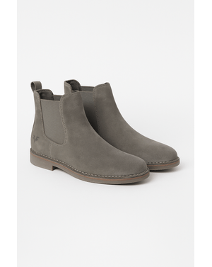 Ghete Chelsea din piele naturală și material textil pentru bărbați N250402007
