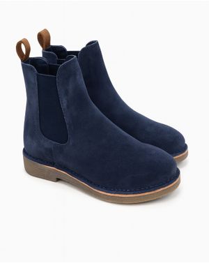 Ghete Chelsea din piele naturală și material textil pentru bărbați N250402008