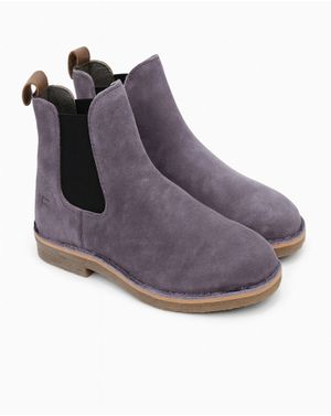 Ghete Chelsea din piele naturală și material textil pentru bărbați N250402009
