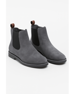 Ghete Chelsea din piele naturală și material textil pentru bărbați N250402014
