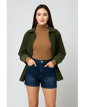 Pantaloni scurti Kenvelo din bumbac cu talie inalta 23MON10003