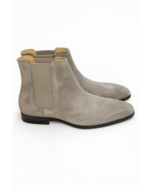 Ghete Chelsea bărbați din piele naturală și material textil N250402016