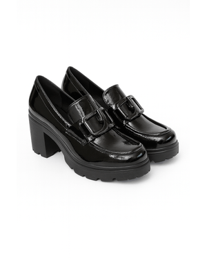 Pantofi cu toc gros și cataramă decorativă25ENV05006