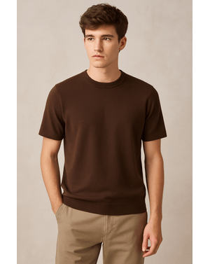 Pulover din bumbac tricotat cu maneca scurta 25MKF08029