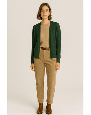 Cardigan verde din bumbac și lână 25MKF04001