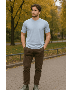 Pulover bărbătesc din bumbac și acril, cu mânecă scurtă 25MKF08034