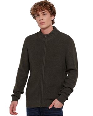 Cardigan Funky Buddha cu fermoar și guler drept 25ALX06011