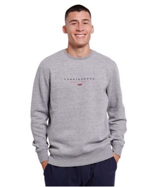 Bluza bărbați Funky Buddha gri cu logo imprimat 25ALX06042