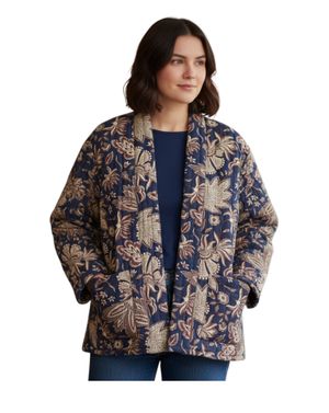 Jachetă matlasată din bumbac cu imprimeu floral N250127008