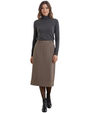 Fustă cu model fin N250106002