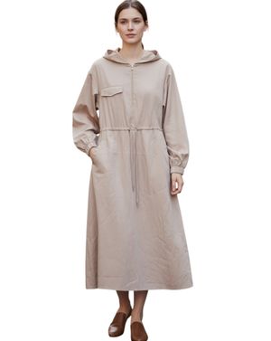 Rochie damă din bumbac cu glugă și fermoar 25ZEN33003