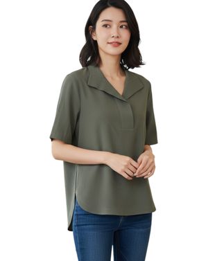 Bluză damă din vâscoză și in cu croială lejeră 25ZEN36005