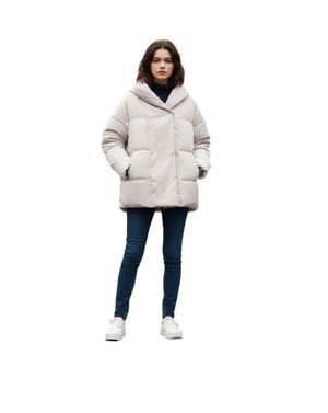 Geacă damă matlasată din poliester cu glugă 25ZEN39002