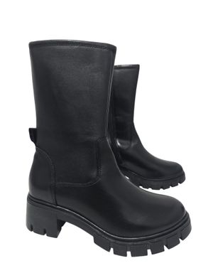 Cizme din piele naturală cu talpă groasă și toc bloc 25ANT02009