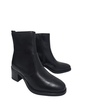 Cizme scurte din piele naturală cu toc mediu 25ANT02011