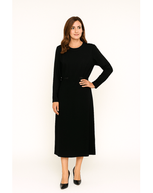 Rochie midi neagră elegantă 25ZEN31004