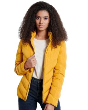 Geacă scurtă Funky Buddha, galben-muștar matlasată 25ALX09025