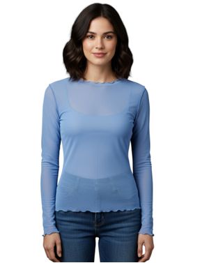 Bluză damă albastră transparentă PIECES 24POS47D26