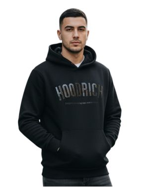 Hanorac bărbați negru cu imprimeu lucios 25KOSB4001