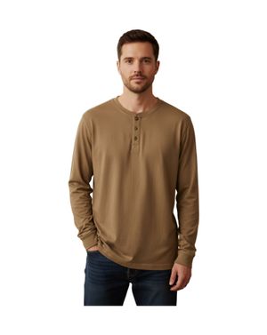 Bluză bărbați maro cu nasturi N250717005