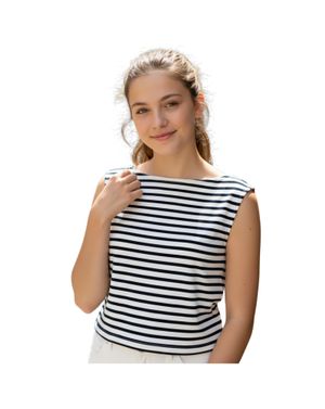 Bluză damă fără mâneci din bumbac 100% N250720025