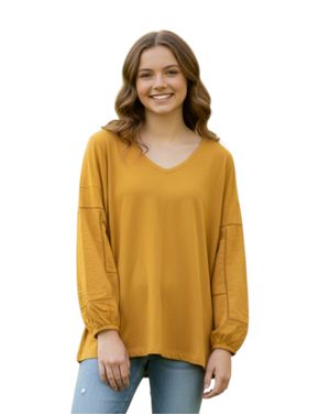 Bluză damă din bumbac și spandex – galben N250720015