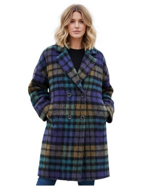 Palton damă carouri multicolore 25ZEN40002