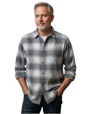 Cămașă bărbătească flanel gri N250727001